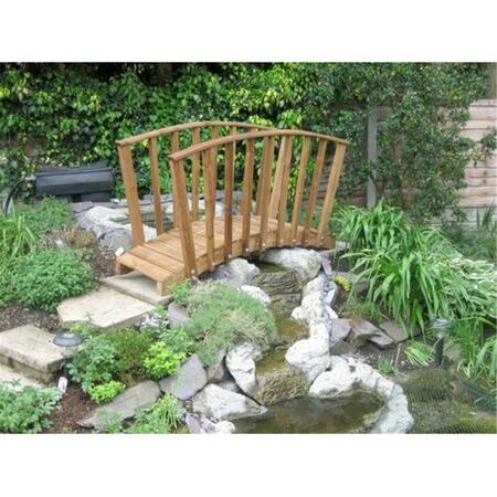 CREEKVINE DESIGNS 10 ft. Monets Red Cedar Bridge with Curved Wisteria Canopy WRFDF10MBCWCCVD